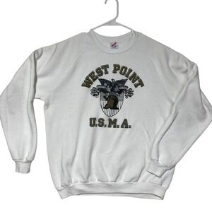 Jerzees West Point USMA Graphic Sweatshirt XL White Academy USA Made‎